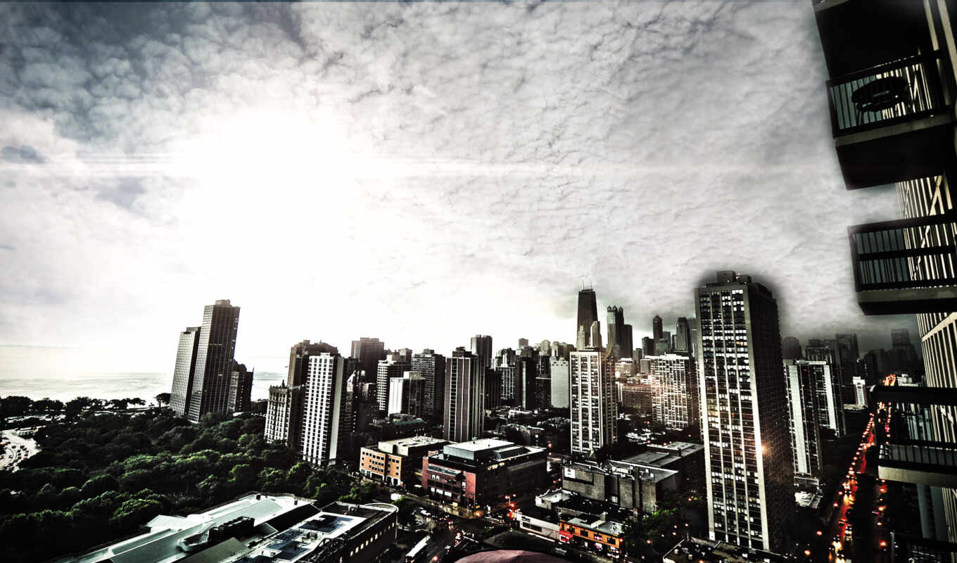 the storm, city, cityscape, square, cloud, chicago