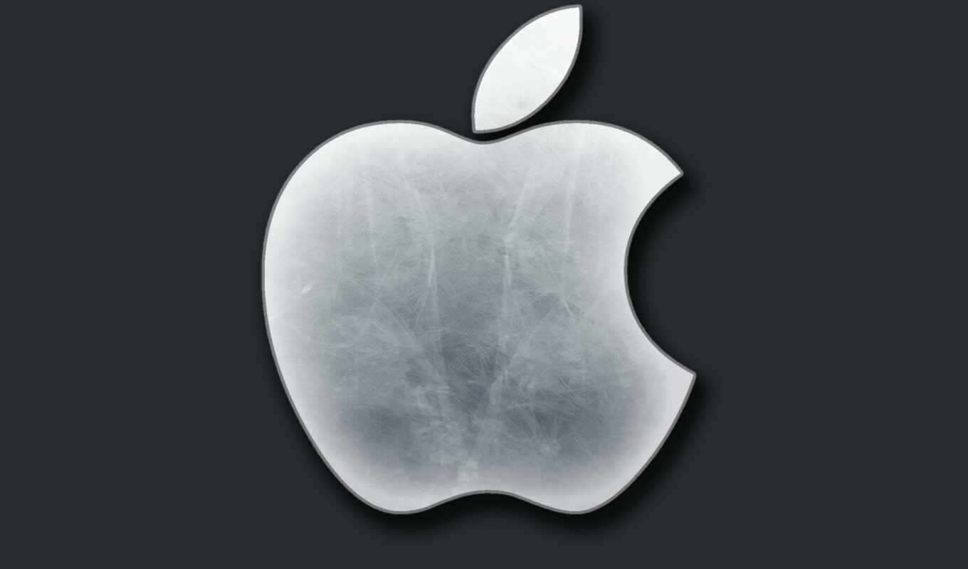 apple, серый, темный, лого