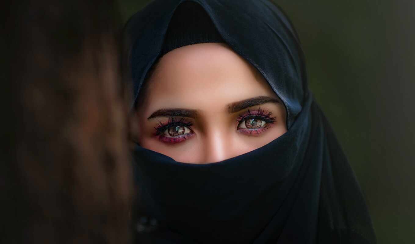 девушка, женщина, глаз, dan, yang, хиджаб, wanita, halaman