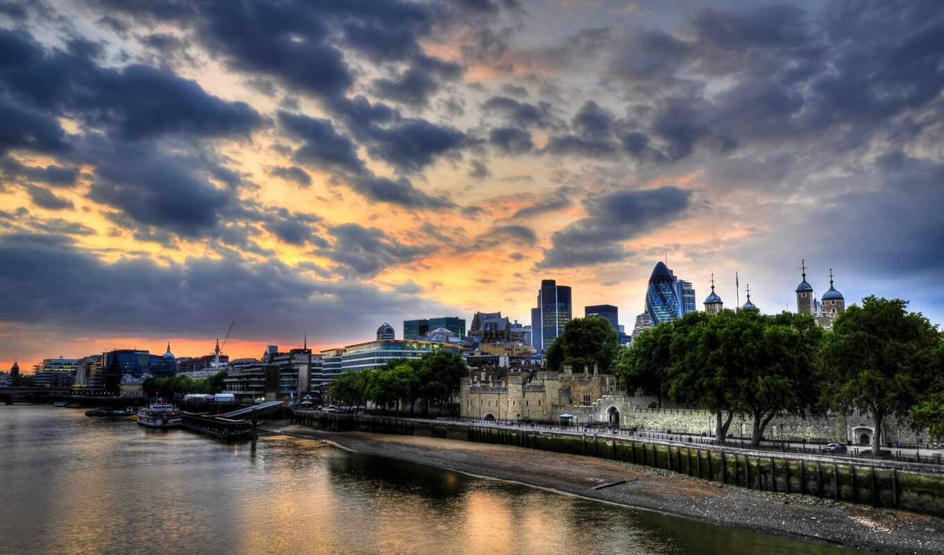sunset, modern, london