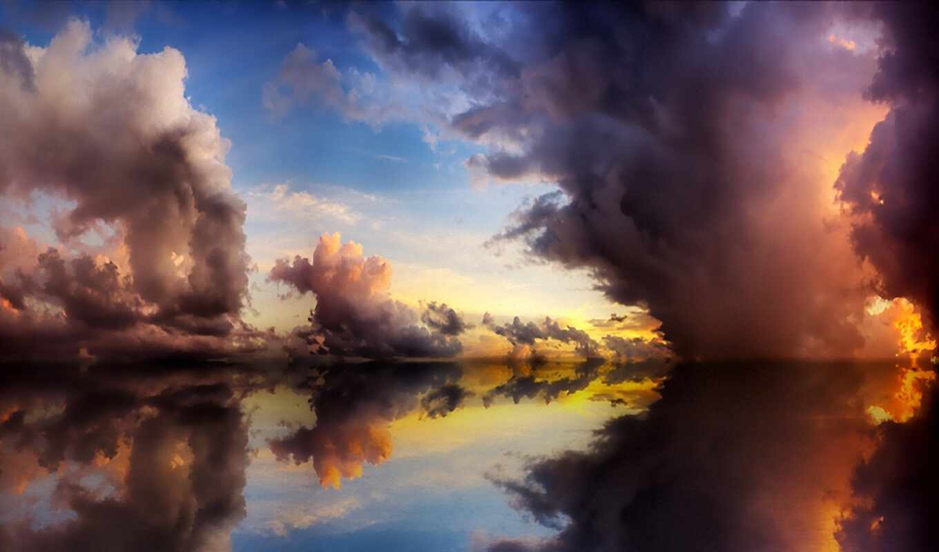 озеро, небо, water, world, отражение, котором, видит, подобен, зеркалу, собственное