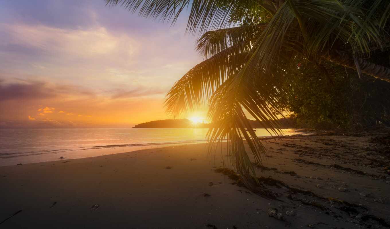 free, sunset, water, beach, ocean, indian, seychelles, knob