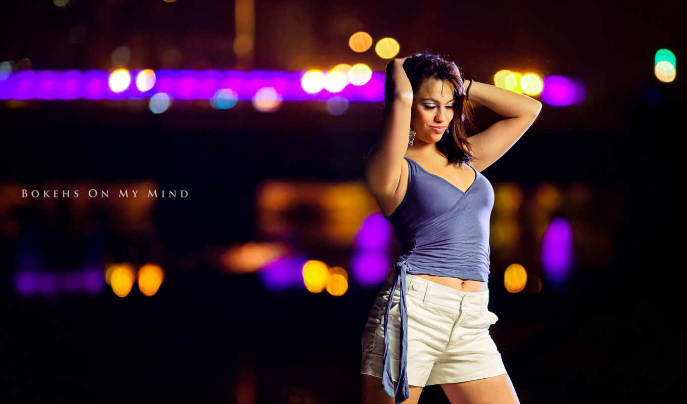 you, girl, pictures, city, night, bokeh