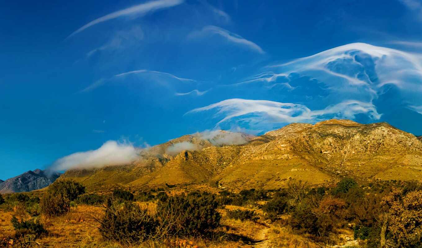 mountain, cloud, guadeloupe, feathery