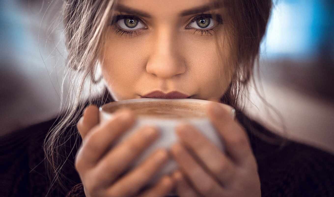 girl, coffee, day, morning, drink, pet, stokovyi