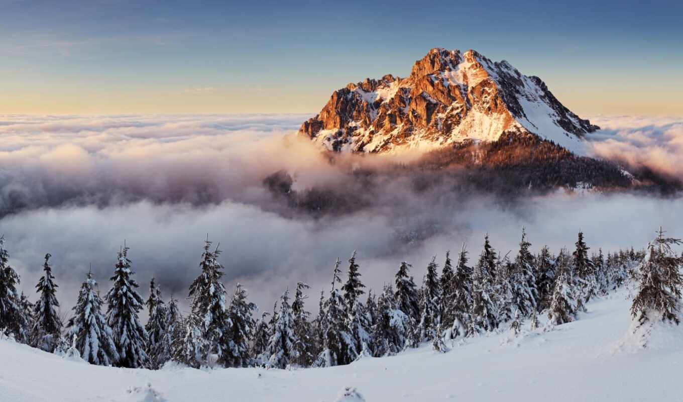 природа, winter, гора