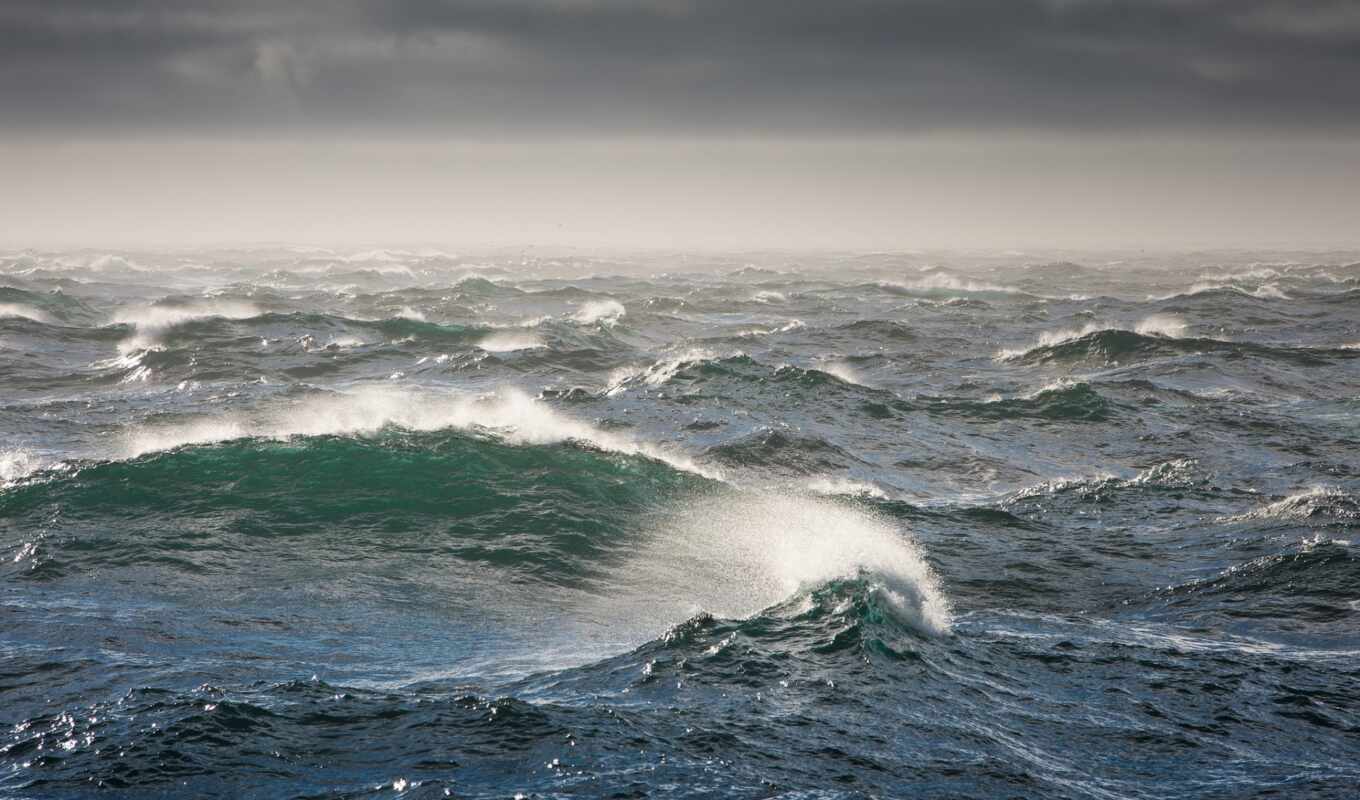 природа, картинка, буря, море, waves, -, берингово