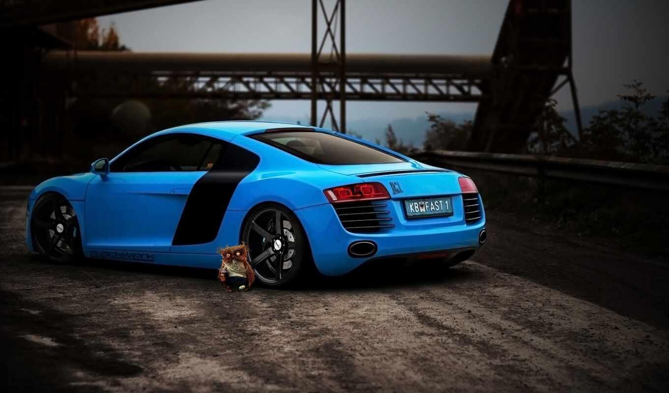 blue, view, from behind, audi