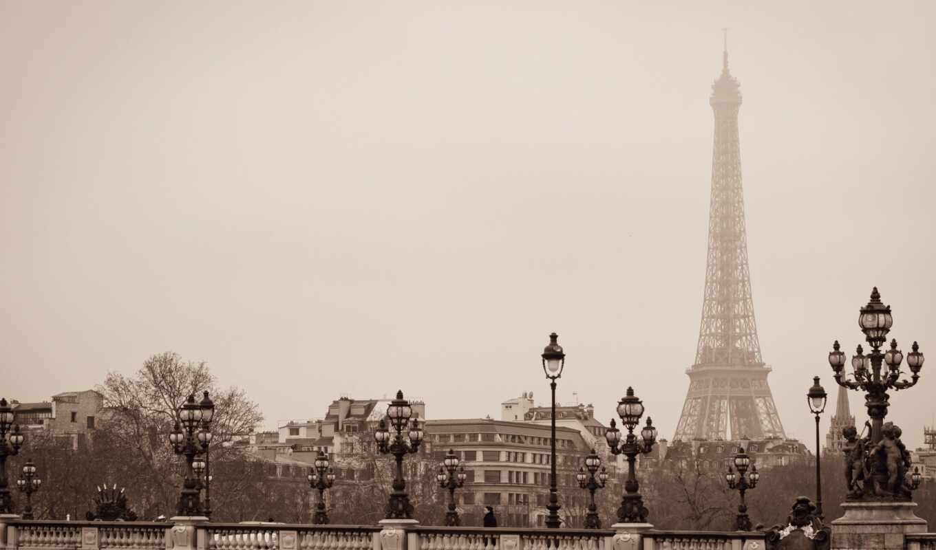 город, франция, париж, башня, eiffel