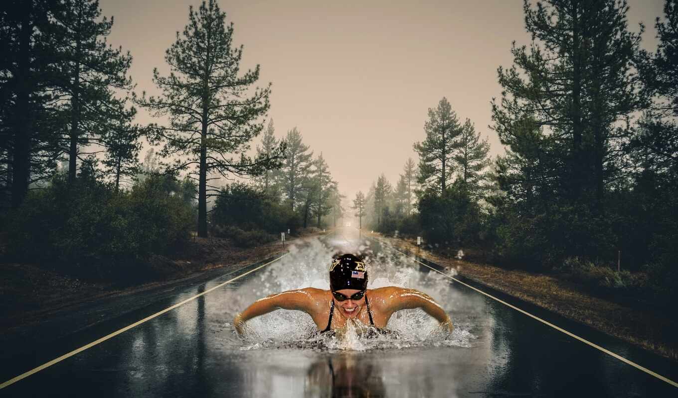 rain, running, asphalt, run, under