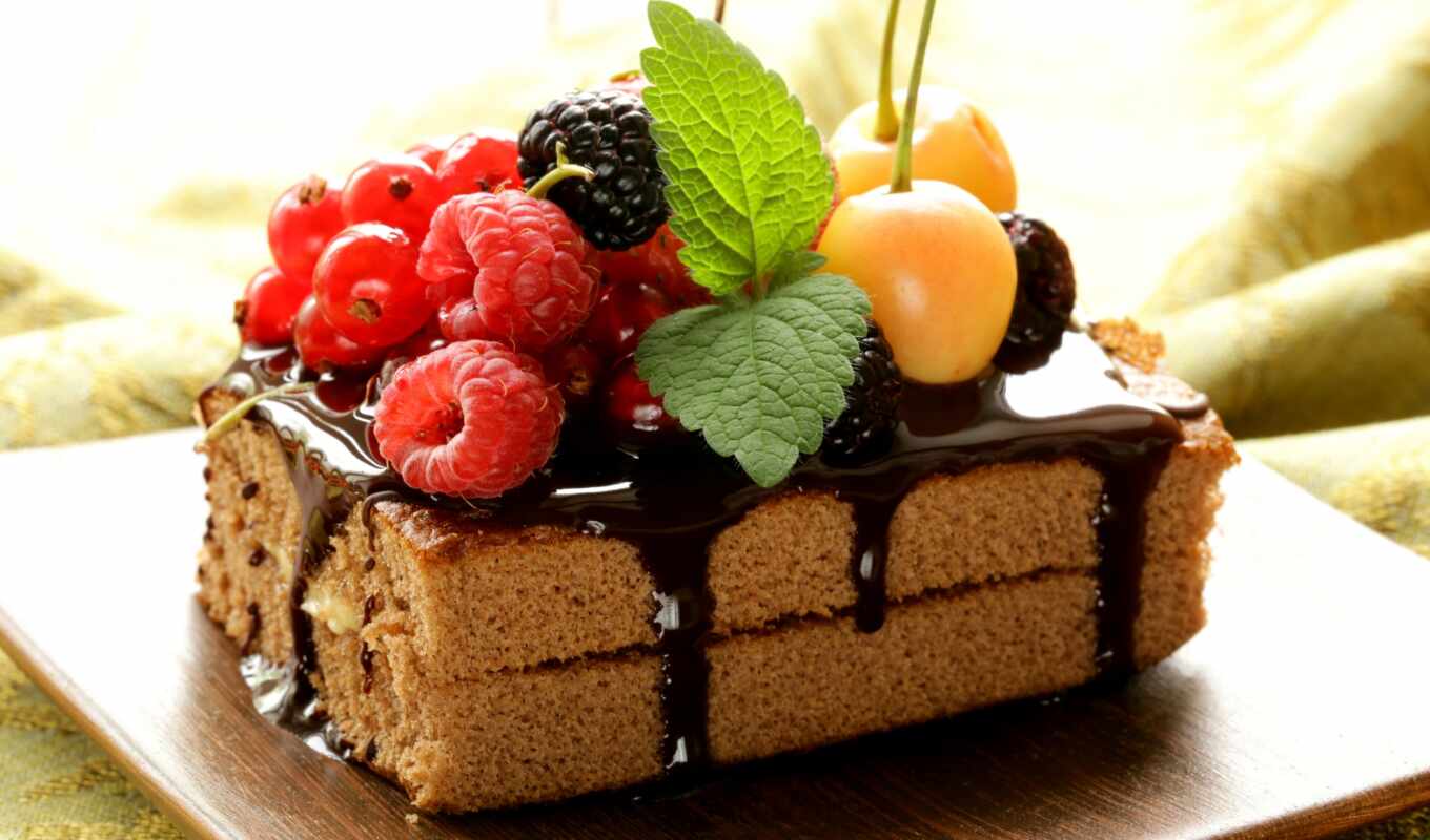 view, chocolate, dessert, raspberry, strawberry, cake, dessert