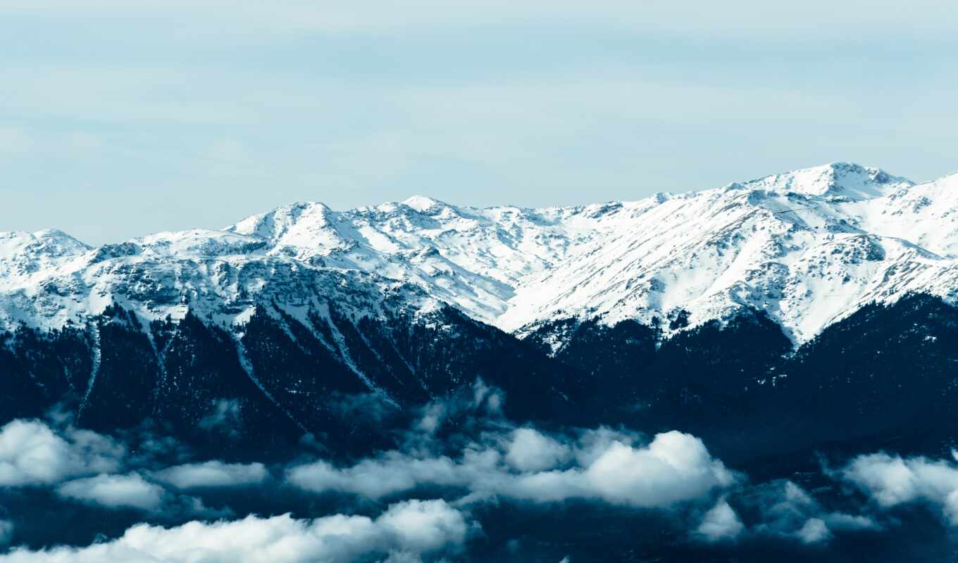 snow, mountain, pixel