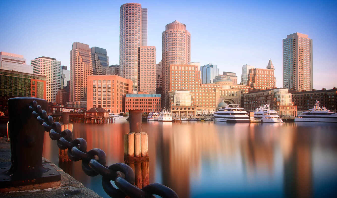 boston, golden, sunrise, hour