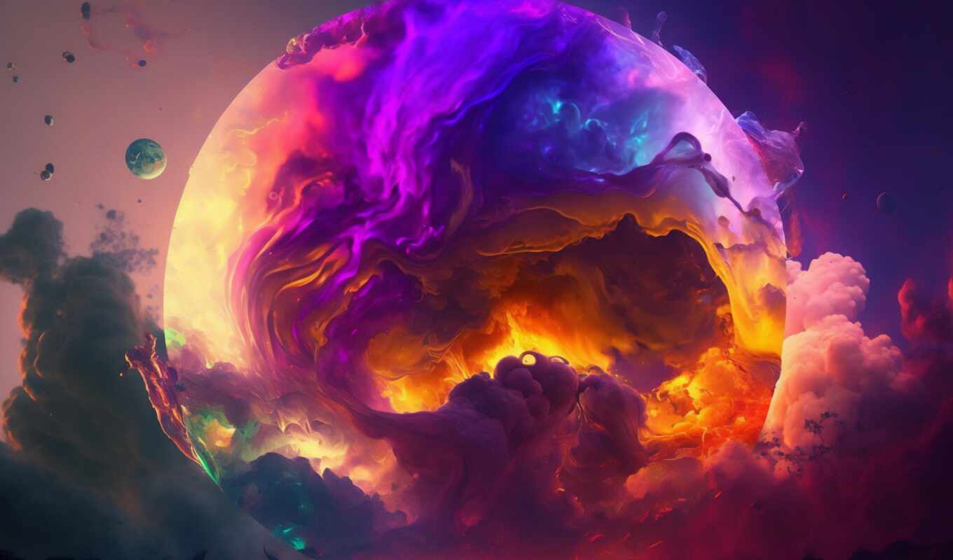 art, colorful, space, cloud, ah