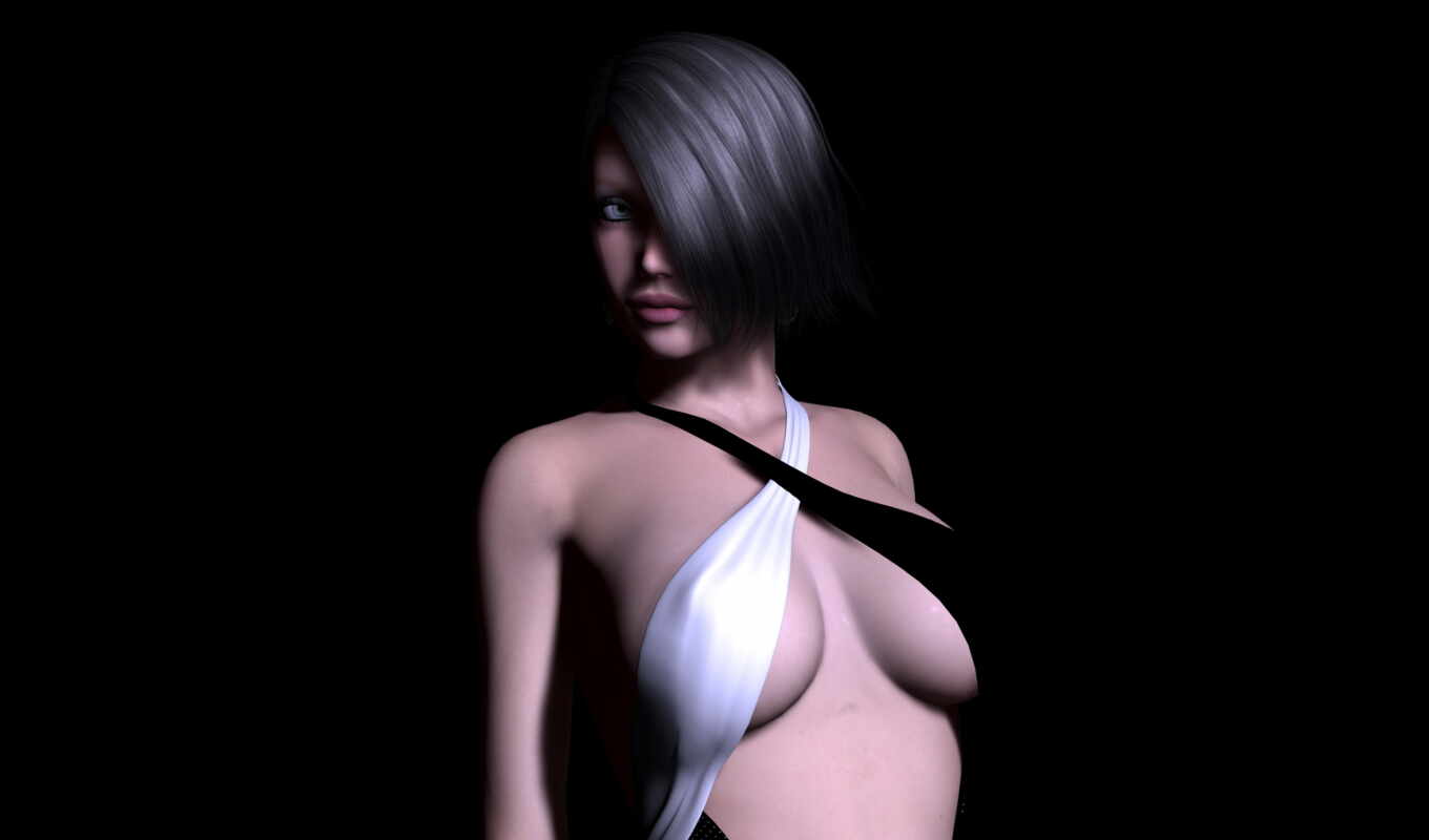 girl, face, graphics, breast, body, rendering