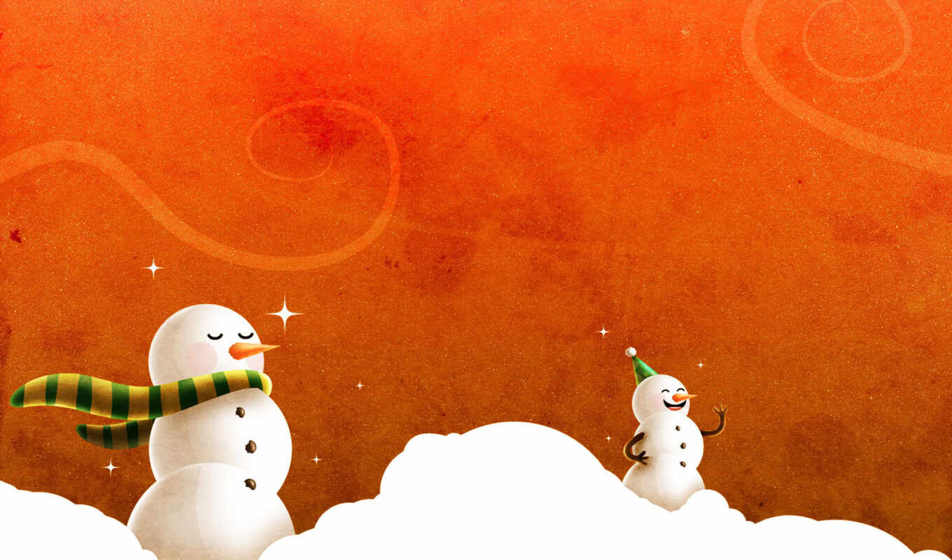 new, year, year, new, snowmen, postcards