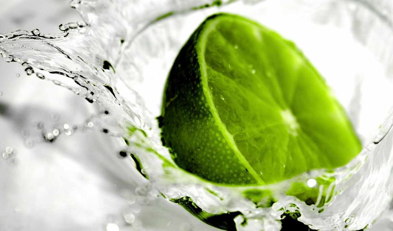 meal, glass, macro, green, water, splashes, smell, everything, lime, summer, section