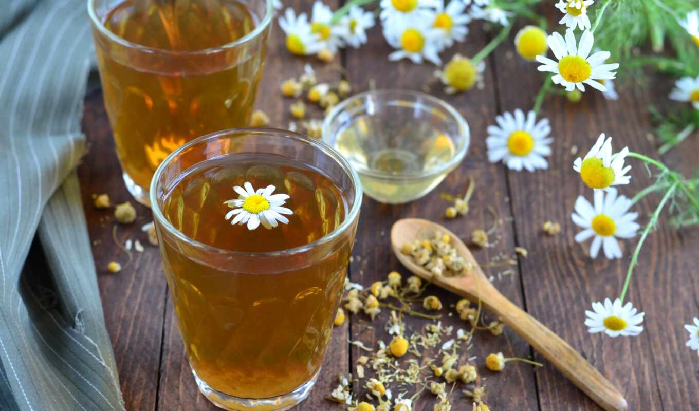 flowers, glass, France, tea, drink, chamomile, product, direct, nutrition
