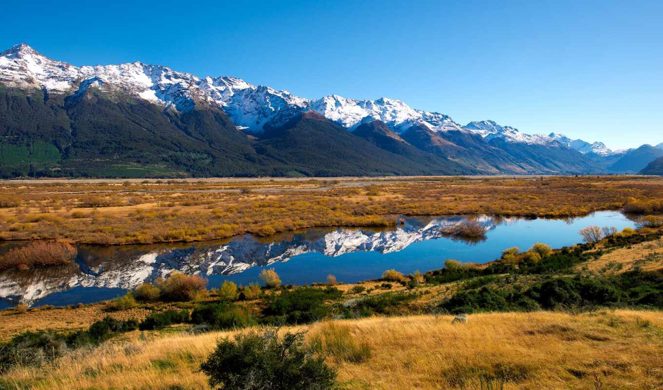 nature, new, new, river, zealand, mountains