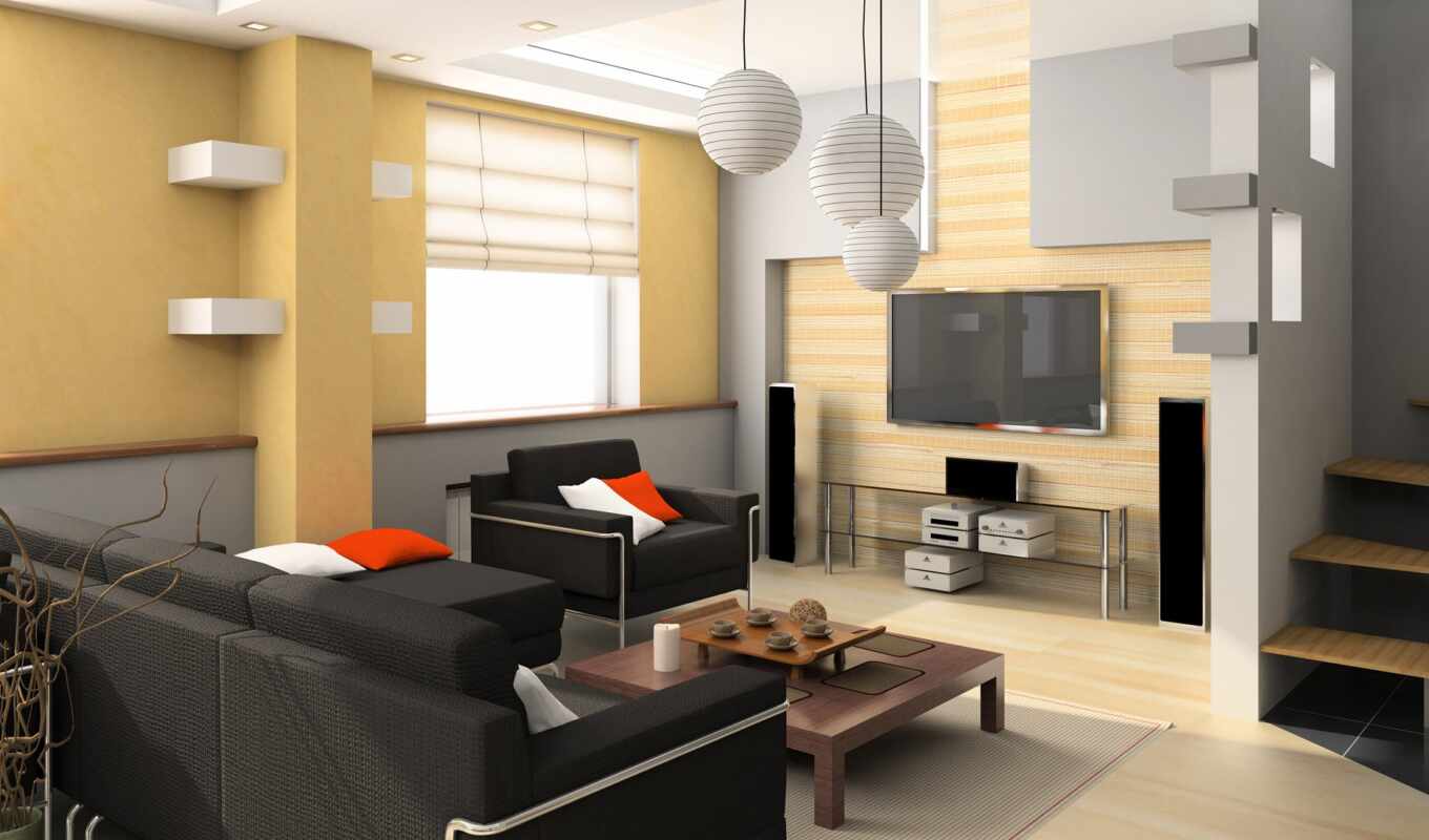 комната, home, design, диван, интерьер, тв