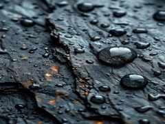 близость черной поверхности с каплями воды на ней