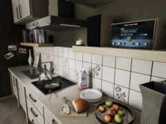 есть тарелка яблок и тарелка яблок на прилавке