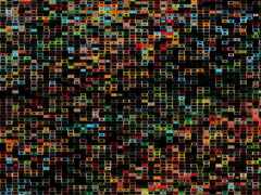 закрытие красочного рисунка квадратов на черном фоне