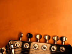 оранжевый, гитара, колки