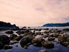 морском, берегу, камни