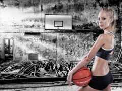баскетбол, девушка, спорт