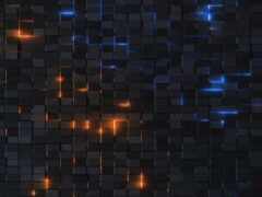 закрытие стены из черных и оранжевых квадратов