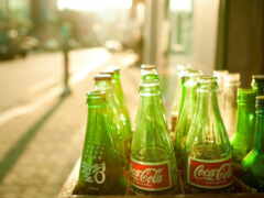 coca, cola, бутылки