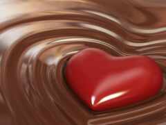 шоколад в форме сердца в вихре шоколада