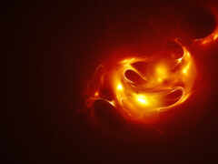 пламя кружит вокруг черного фона с красным светом