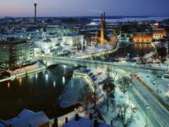 город, зима, Финляндия