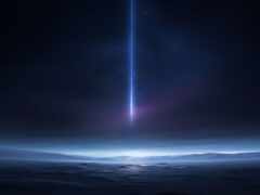 близость голубого светового луча в небе