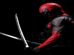 женщина-дэдпул с двумя мечами в руке