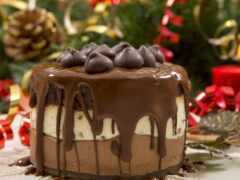 торт, шоколад, Рождество
