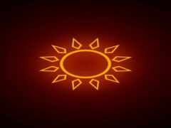 закрытие солнца с красным фоном