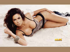 женщина в бикини, лежащая на белом песке