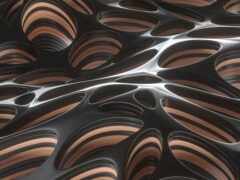 существует черно-коричневый абстрактный дизайн с большим количеством кривых