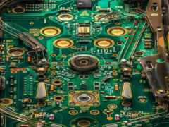 закрытие зеленой электронной доски с парой плоскогубцев