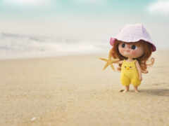 кукла, пляж, море