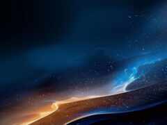 есть изображение космической сцены с планетой и звездами