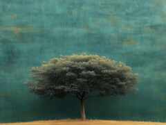 есть дерево, которое стоит перед стеной