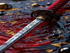 замыкание меча в луже воды