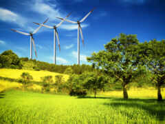 ветряки, электростанции, деревя