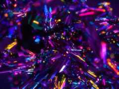кристалл, фиолетовый, абстрактный