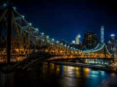 город, мост, ночь