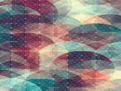 завершение красочного абстрактного фона с кругами и треугольниками